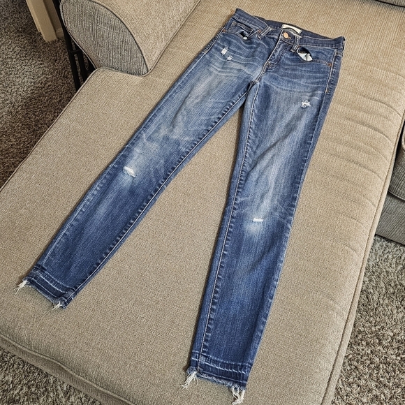 Madewell 9-inch High Rise Skinny Skinny Casual Distressed Denim Jeans 26 - Picture 2 of 8